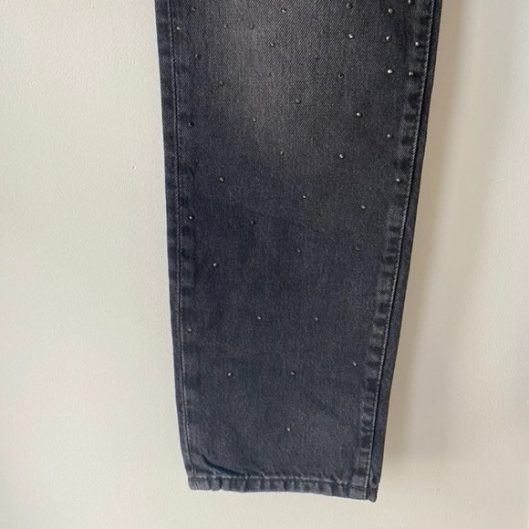 Zara Mid Rise Straight Leg Jewel Rhinestone Jeans - Picture 5 of 6